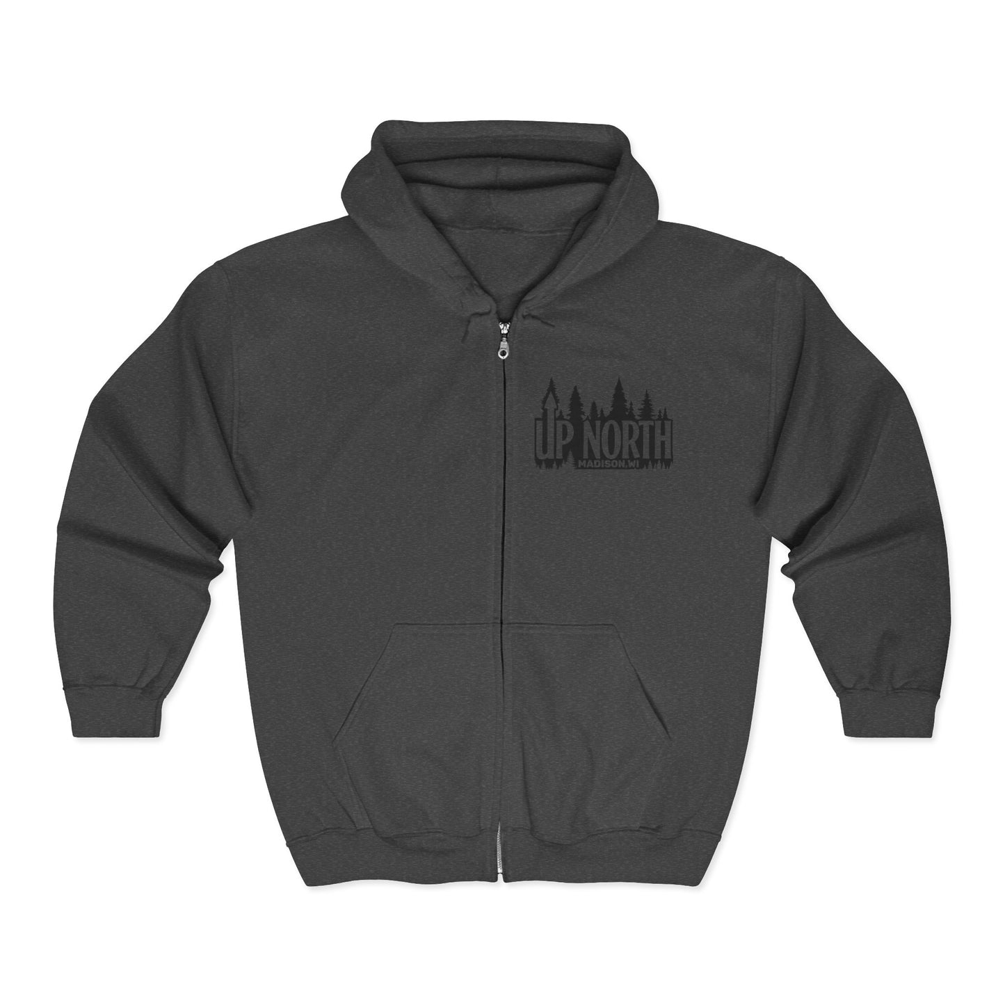 Up North Forest Zip Hoodie, Cozy Outdoor Apparel, Camping Gear, Nature Lover Gift, Fall Fashion, Unisex Sweatshirt