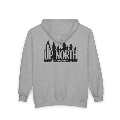 Up North Forest Zip Hoodie, Cozy Outdoor Apparel, Camping Gear, Nature Lover Gift, Fall Fashion, Unisex Sweatshirt