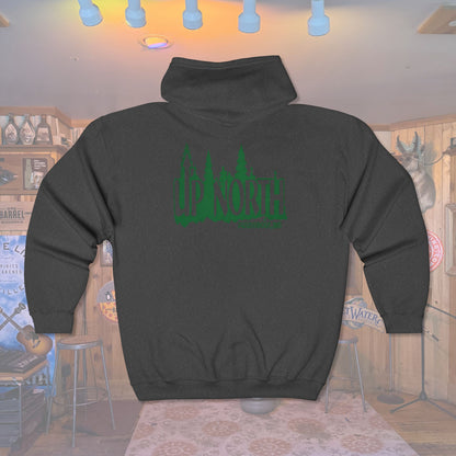 Up North Forest Zip Hoodie, Cozy Outdoor Apparel, Camping Gear, Nature Lover Gift, Fall Fashion, Unisex Sweatshirt