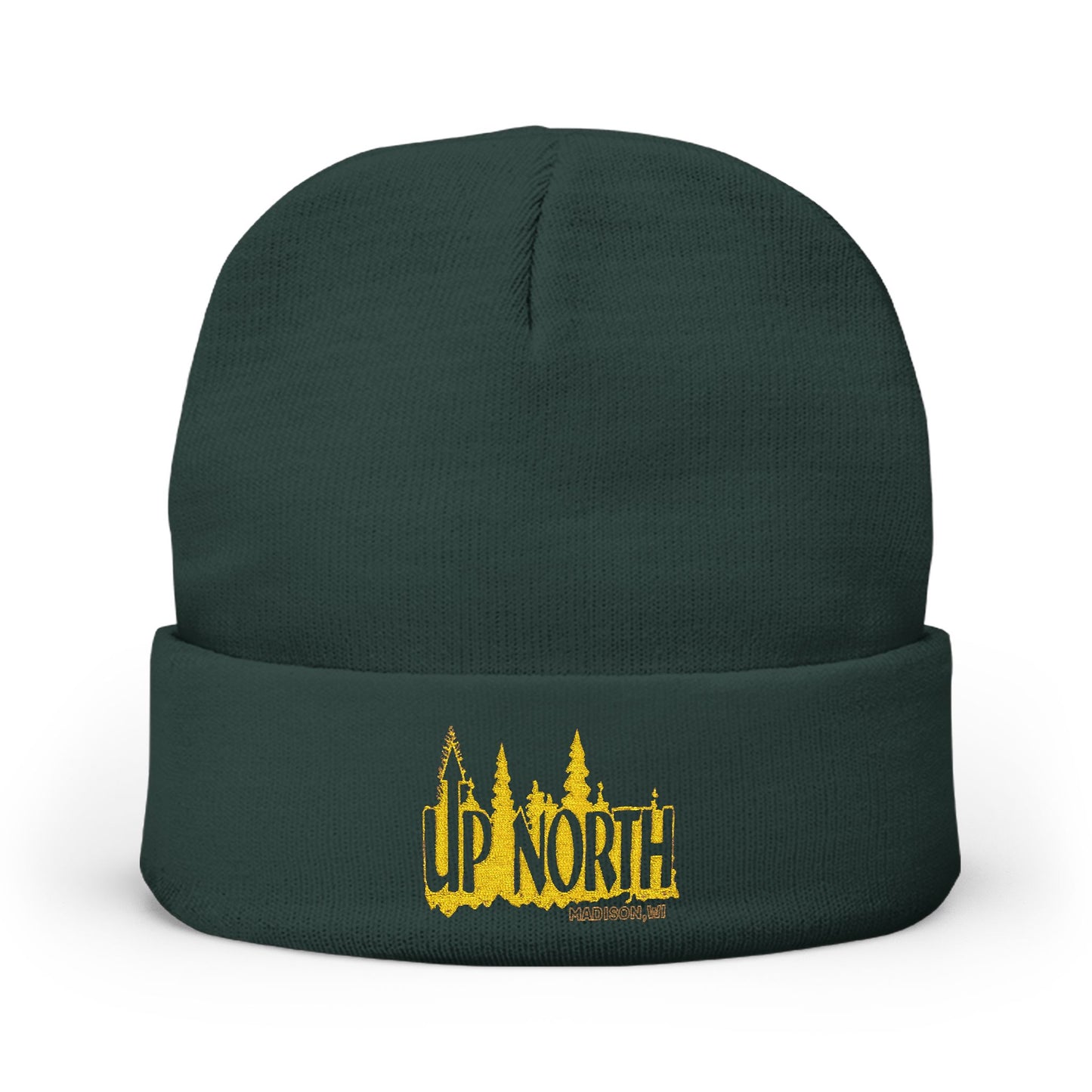 Up North Embroidered Beanie – Yellow/Gold Logo