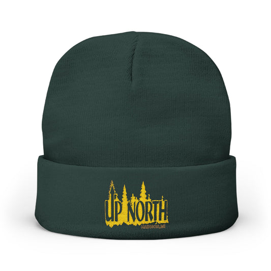 Up North Embroidered Beanie – Yellow/Gold Logo