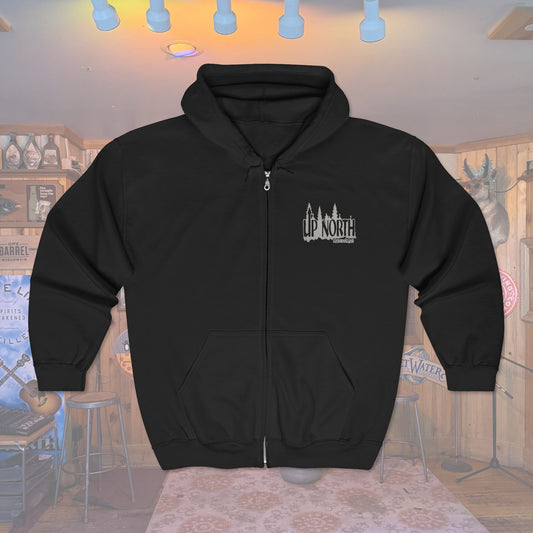Up North Forest Zip Hoodie, Cozy Outdoor Apparel, Camping Gear, Nature Lover Gift, Fall Fashion, Unisex Sweatshirt