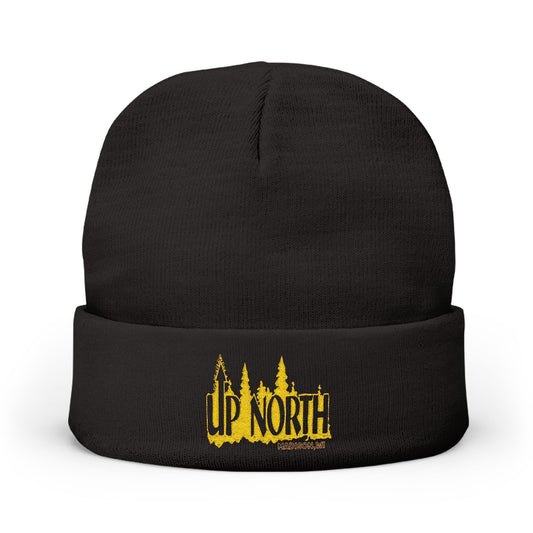 Up North Embroidered Beanie – Yellow/Gold Logo