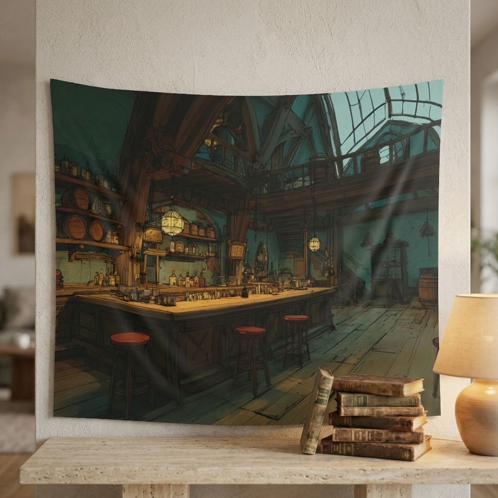 Alcohmy Tavern Bar Wall Tapestry