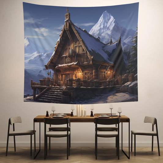 Immersive Tavern in the mountains - Wall Tapestry - Nord