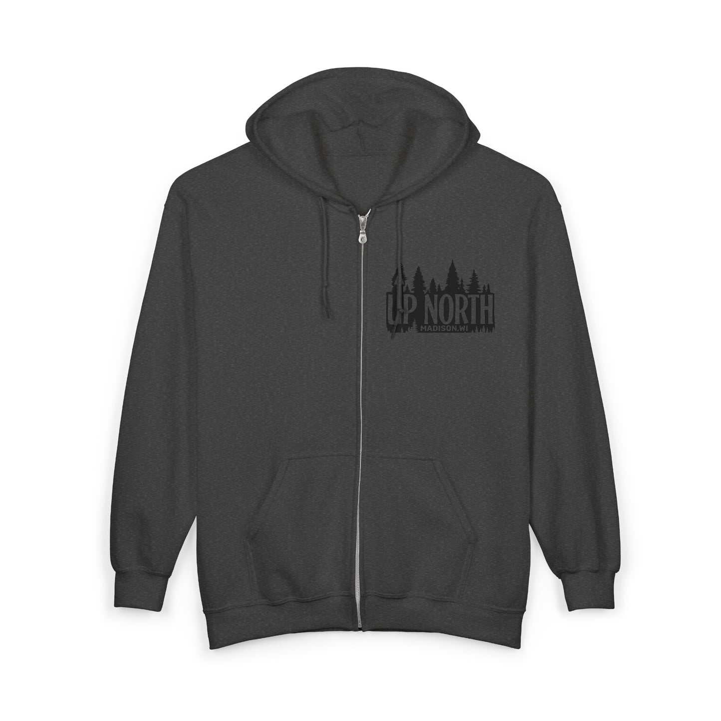 Up North Forest Zip Hoodie, Cozy Outdoor Apparel, Camping Gear, Nature Lover Gift, Fall Fashion, Unisex Sweatshirt