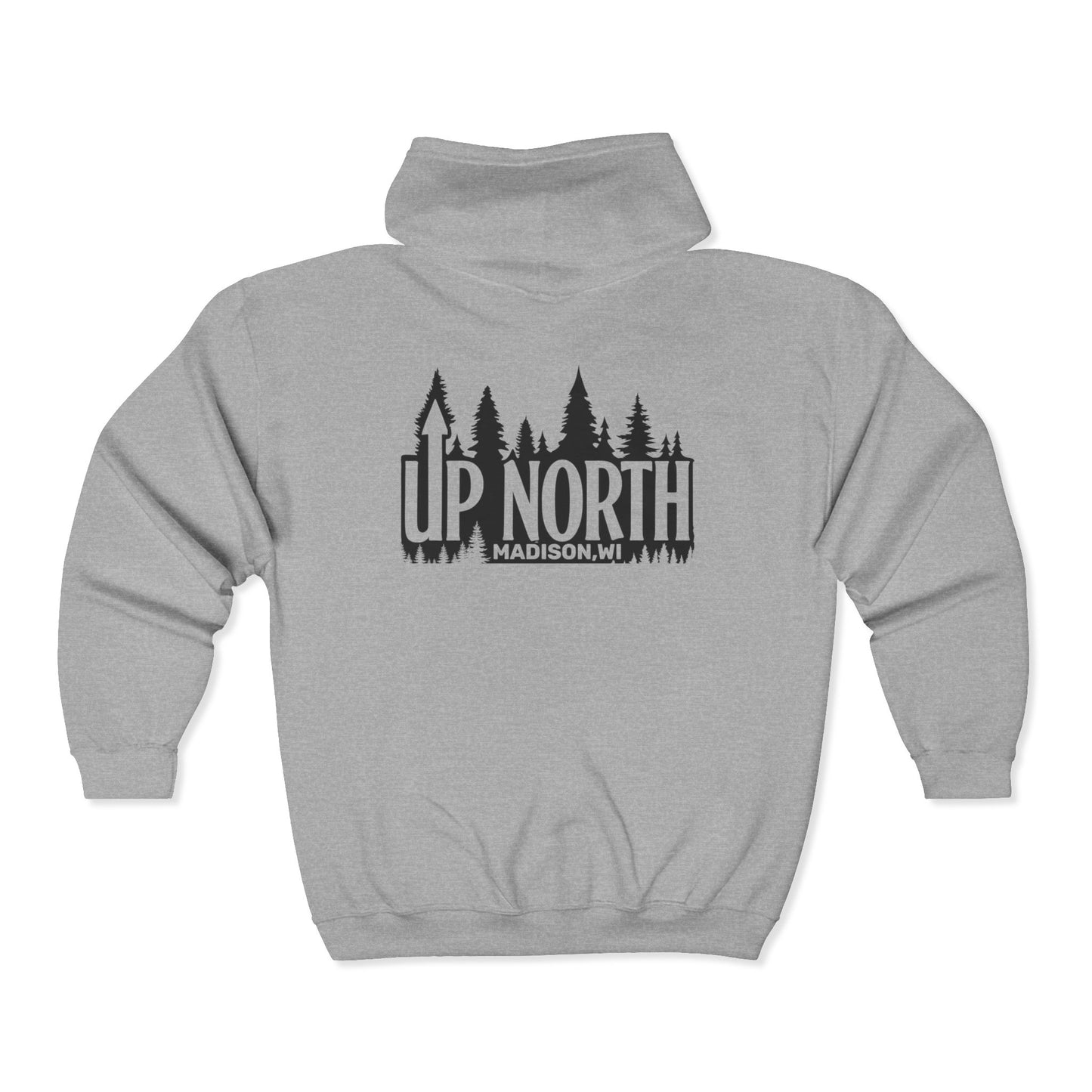 Up North Forest Zip Hoodie, Cozy Outdoor Apparel, Camping Gear, Nature Lover Gift, Fall Fashion, Unisex Sweatshirt