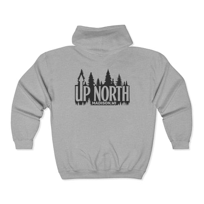 Up North Forest Zip Hoodie, Cozy Outdoor Apparel, Camping Gear, Nature Lover Gift, Fall Fashion, Unisex Sweatshirt