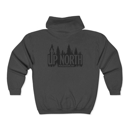 Up North Forest Zip Hoodie, Cozy Outdoor Apparel, Camping Gear, Nature Lover Gift, Fall Fashion, Unisex Sweatshirt