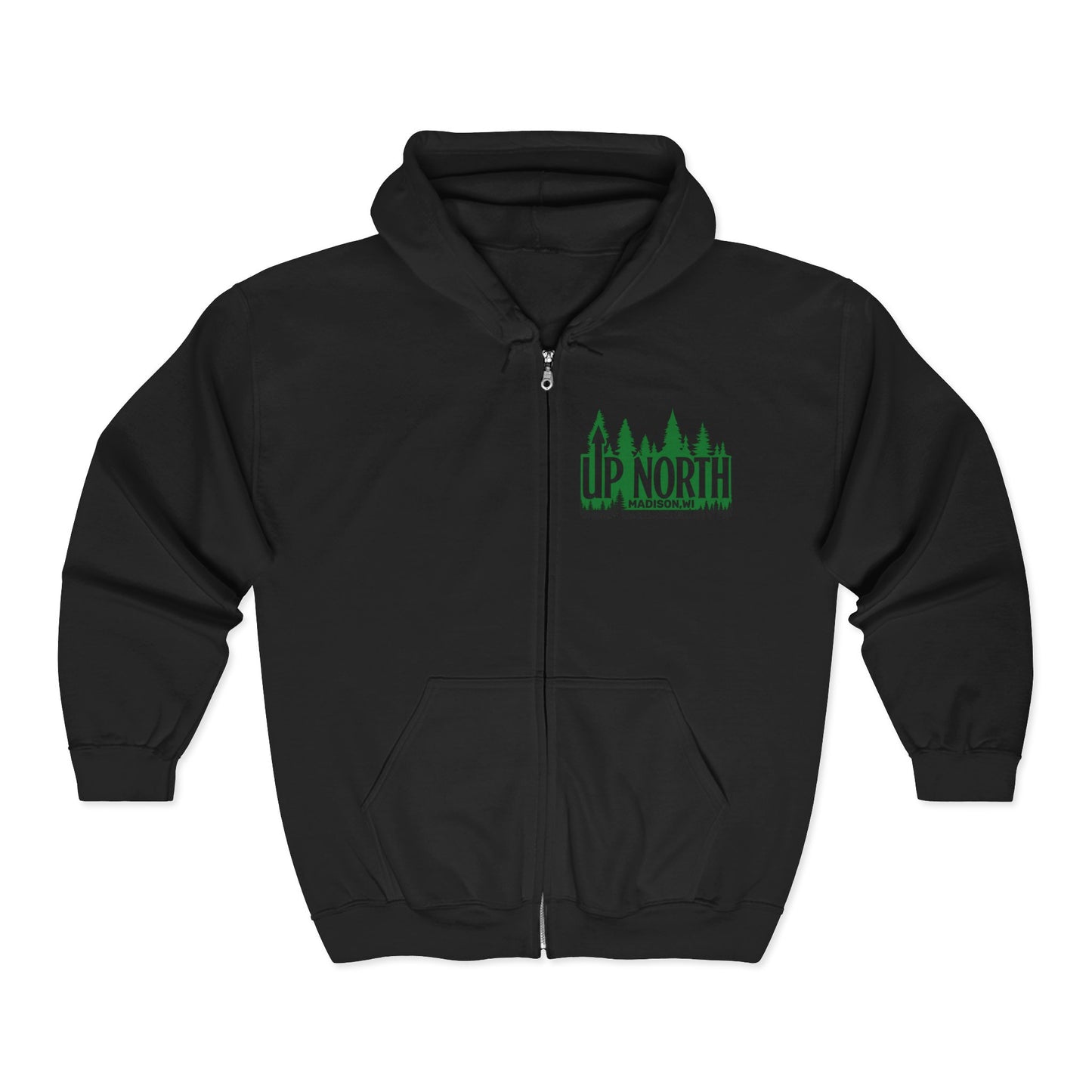 Up North Forest Zip Hoodie, Cozy Outdoor Apparel, Camping Gear, Nature Lover Gift, Fall Fashion, Unisex Sweatshirt