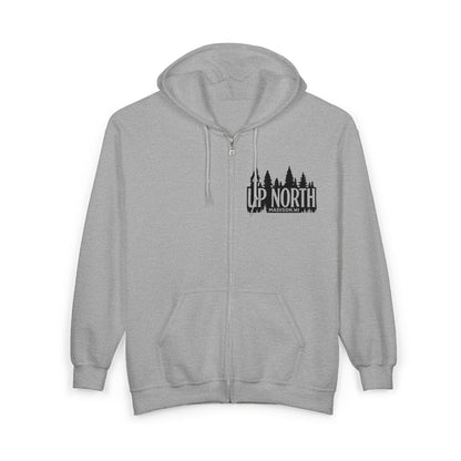 Up North Forest Zip Hoodie, Cozy Outdoor Apparel, Camping Gear, Nature Lover Gift, Fall Fashion, Unisex Sweatshirt