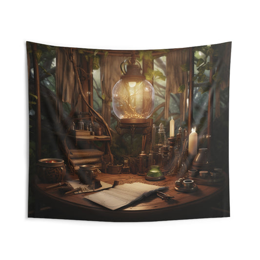 Wall Tapestries - Elven spell potion station - wizard
