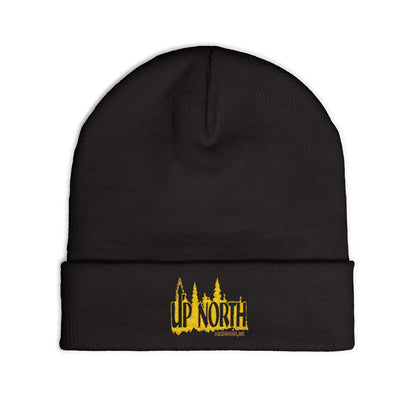 Up North Embroidered Beanie – Yellow/Gold Logo