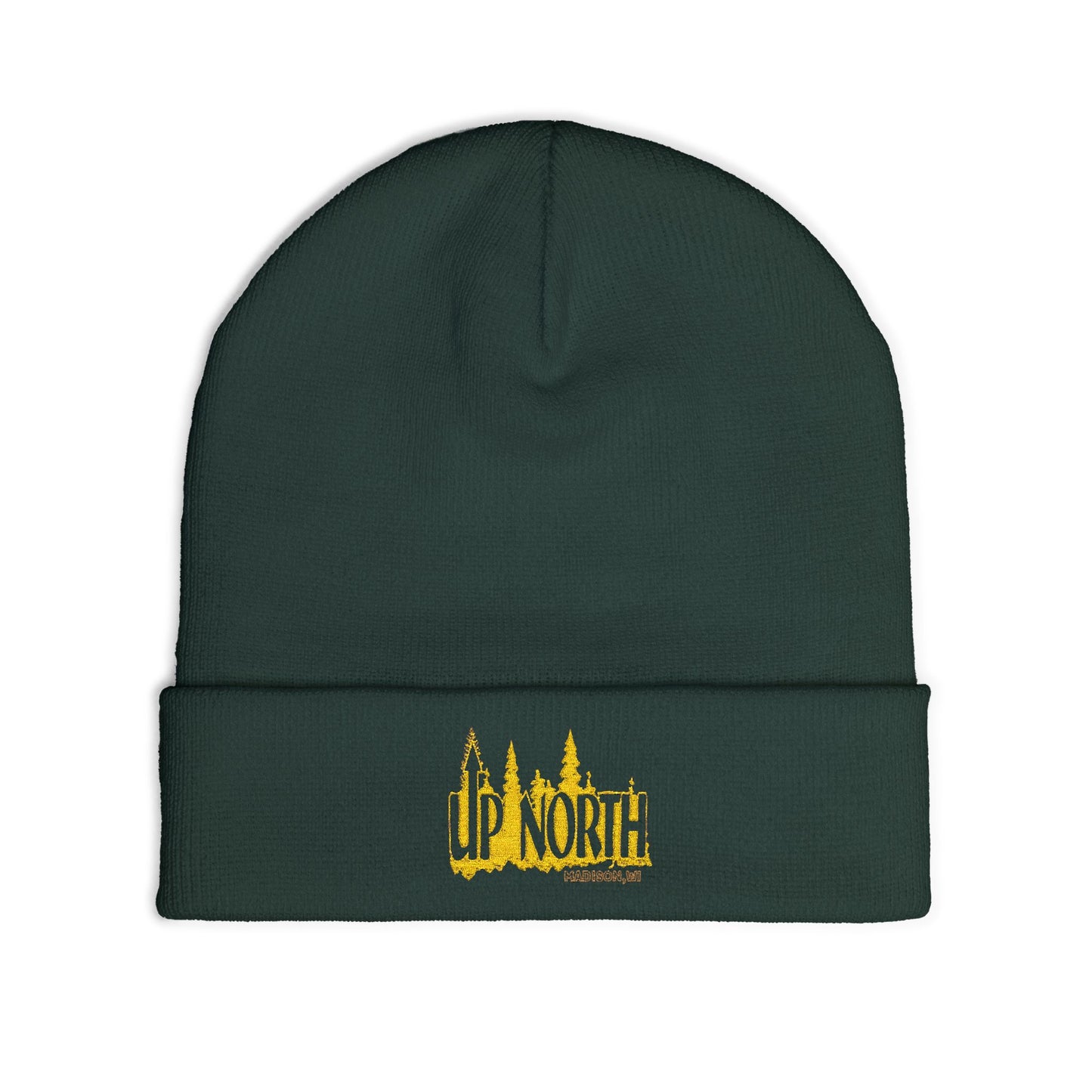 Up North Embroidered Beanie – Yellow/Gold Logo