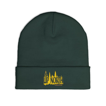 Up North Embroidered Beanie – Yellow/Gold Logo